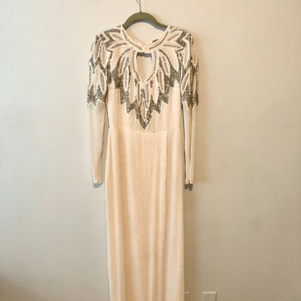 Limited edition ASOS White & silver beaded maxi